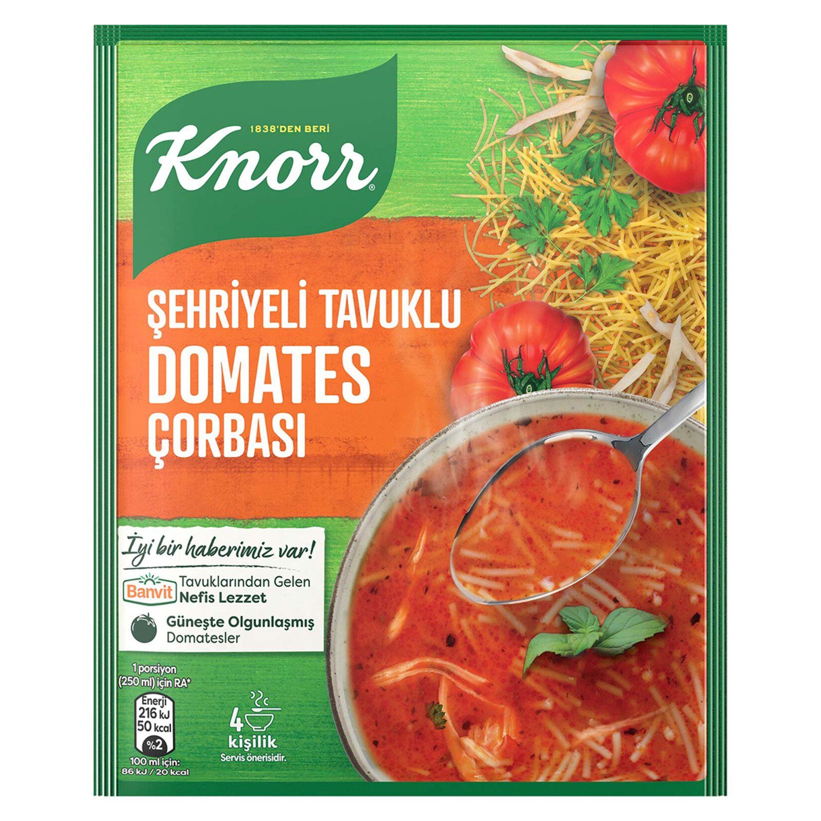 KNORR ŞEHRİYELİ TAVUKLU DOMATES ÇORBASI 67G