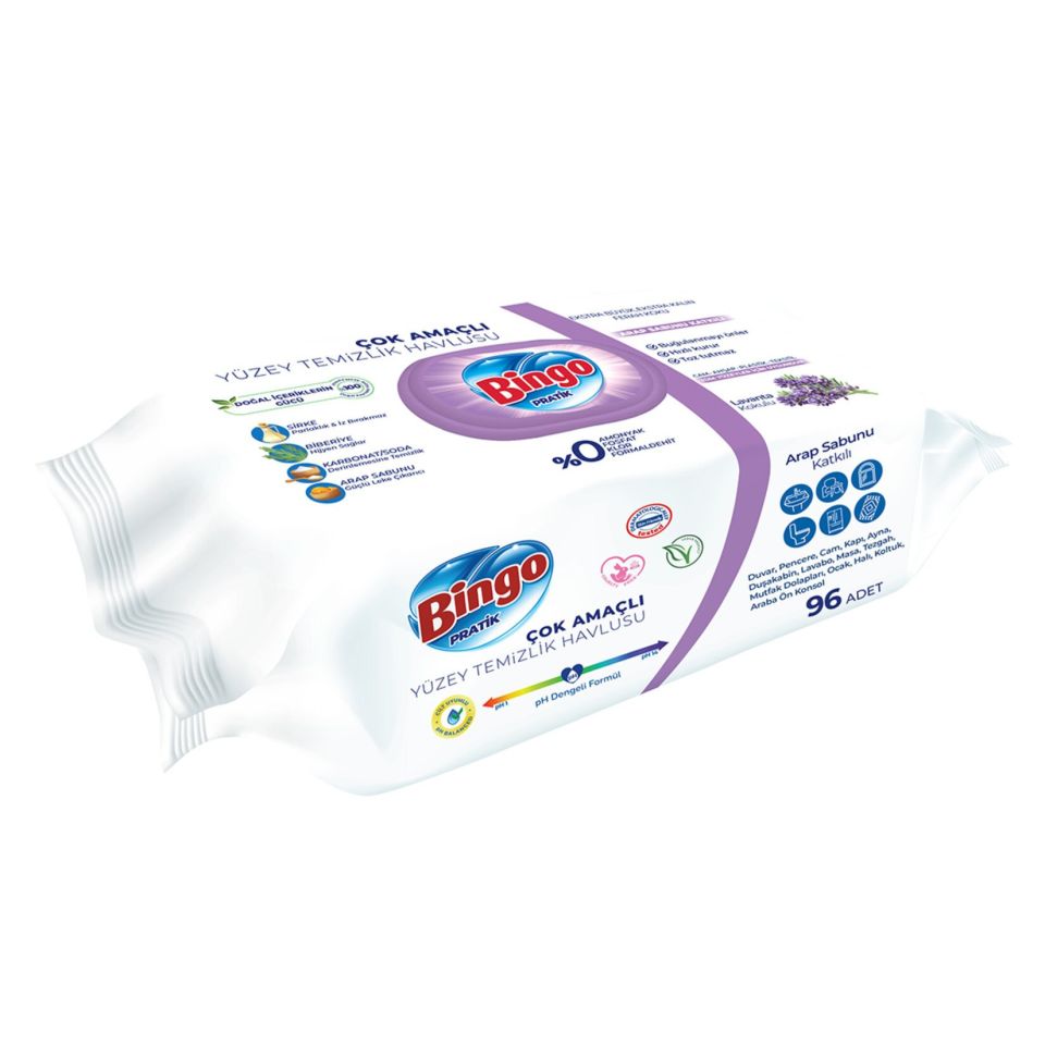 BİNGO LAVANTA YÜZEY TEMİZLİK HAVLUSU 96 LI *12*