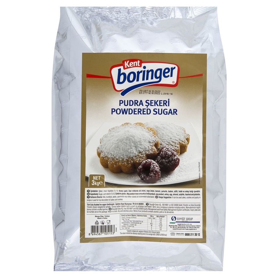 KENT PUDRA ŞEKERİ 3 KG.*4*