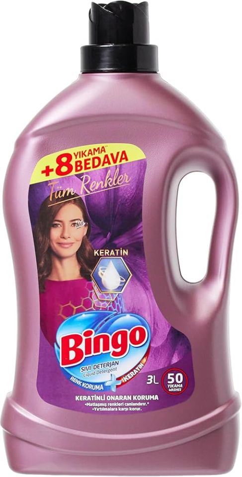 BİNGO SIVI RENKLİ 50 YIKAMA 3 L *6 (KIRMIZI)