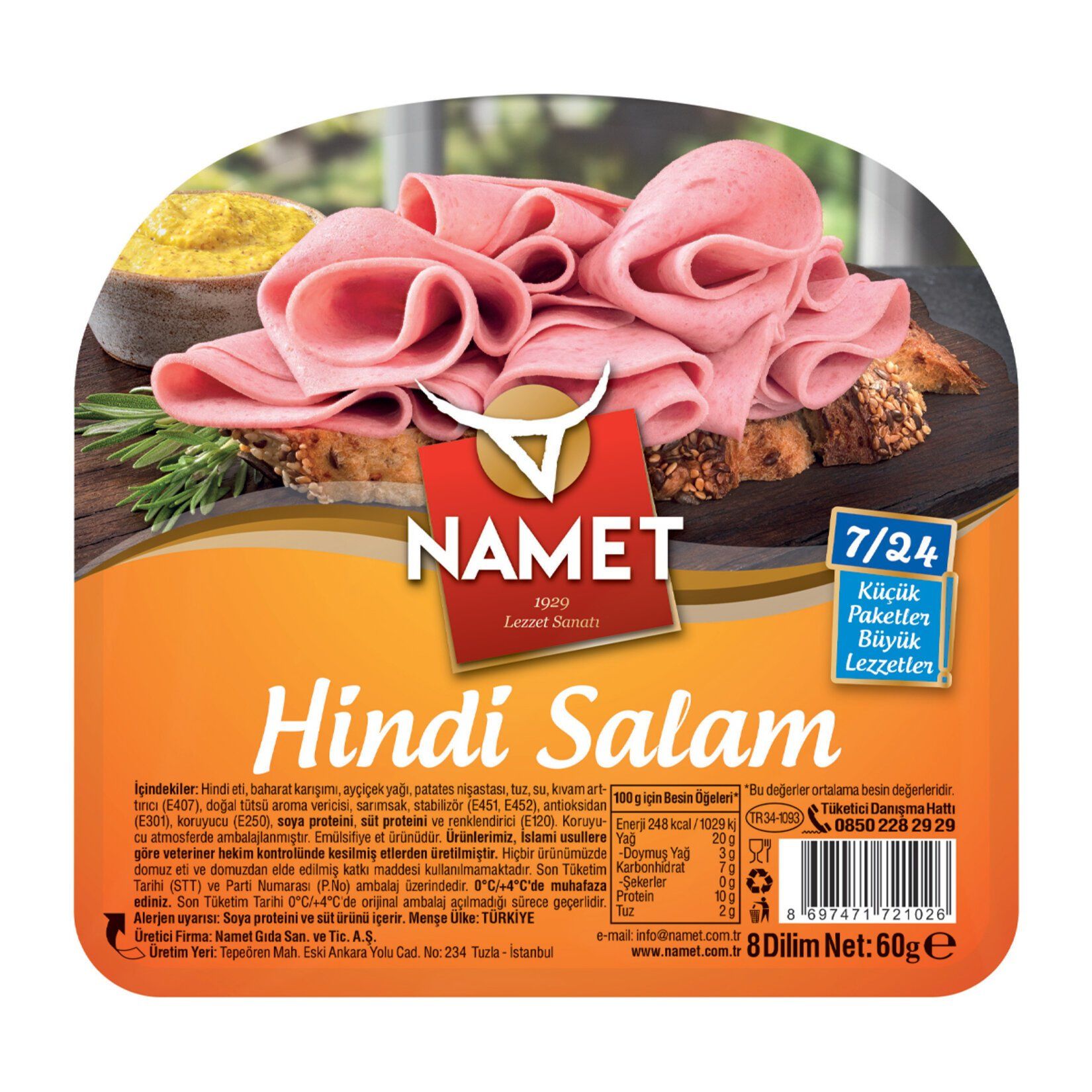NAMET 7/24 HİNDİ SALAM 60 GR*18*