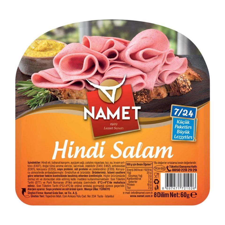 NAMET 7/24 HİNDİ SALAM 60 GR*18*
