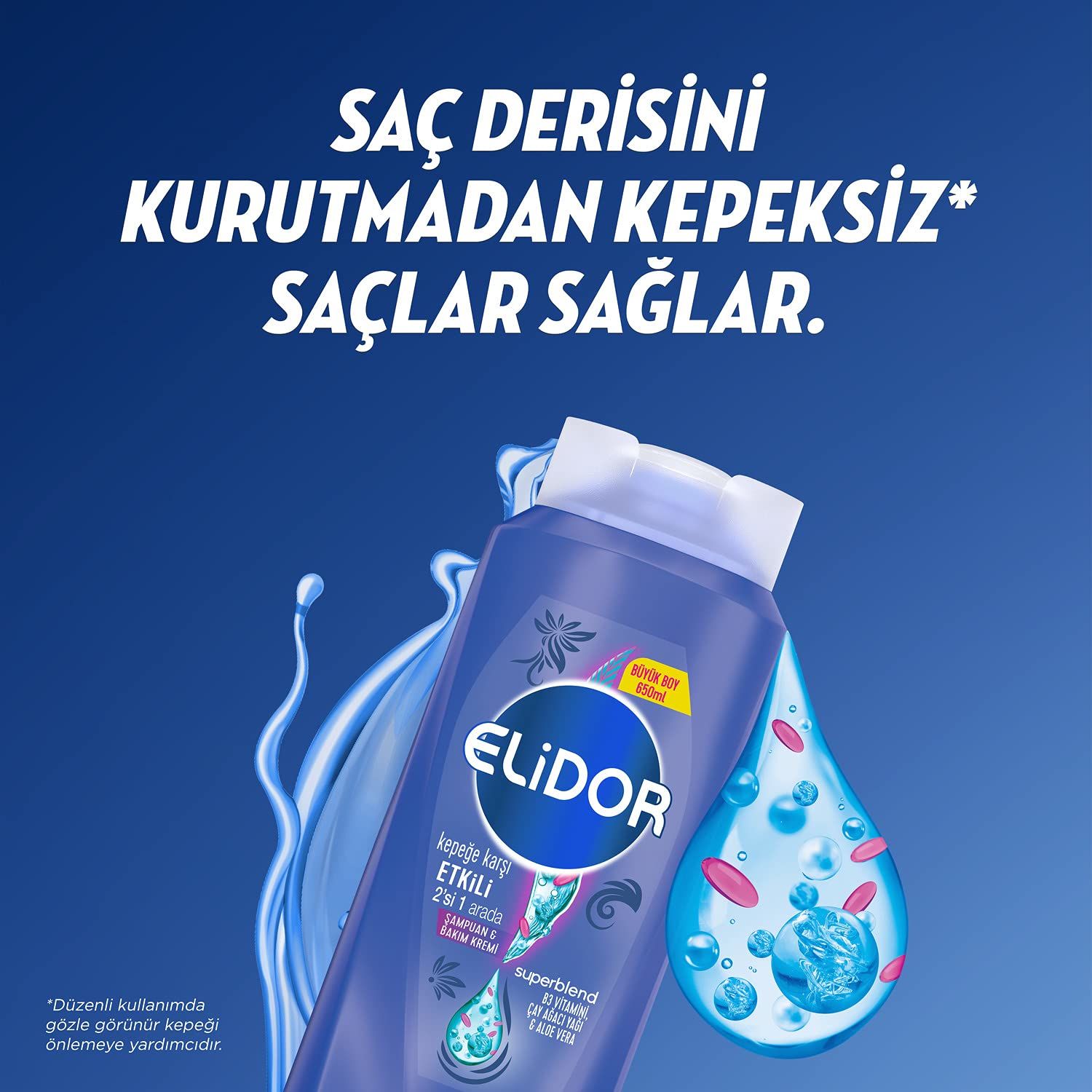ELİDOR KEPEĞE KARŞI 2İN1 400 ML (MAVİ) *6