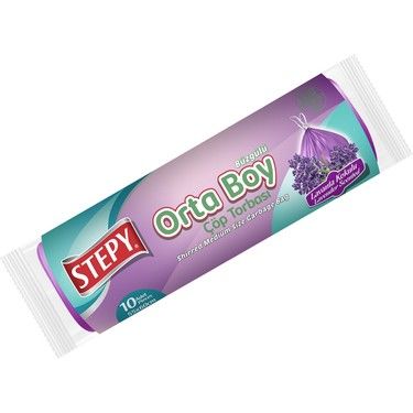 STEPY ÇÖP TORBASI BÜZGÜLÜ ORTA LAVANTA 10'LU*25*