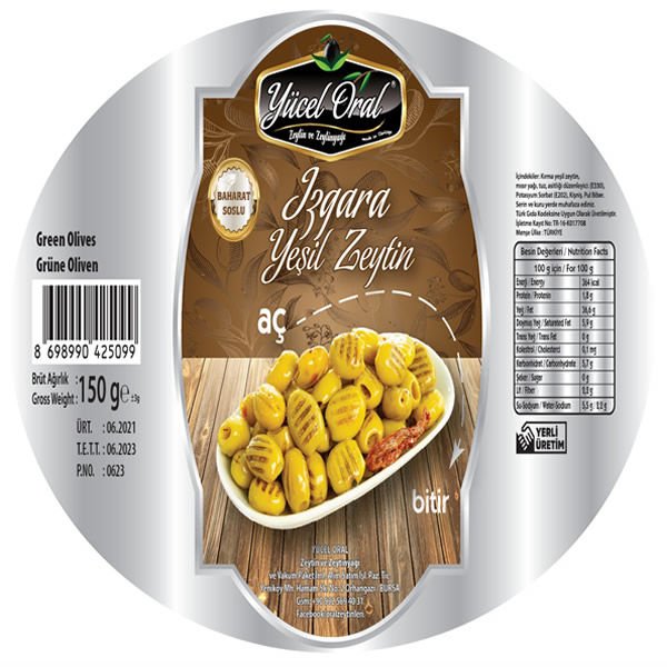 YÜCEL ORAL IZGARA ZEYTİN 150 GR