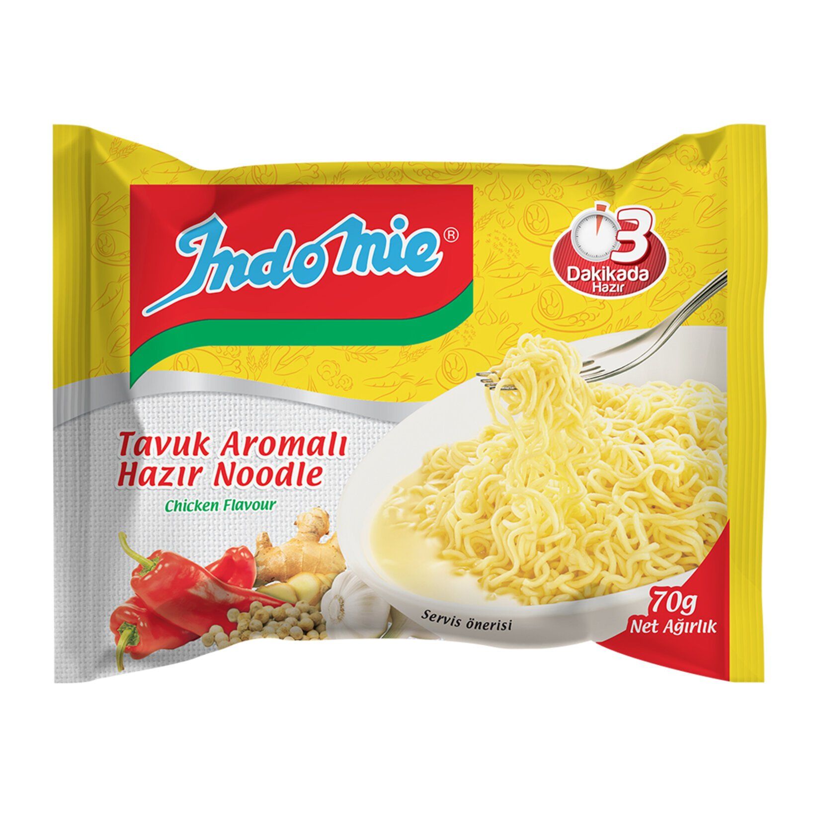 İNDOMİE HAZIR NOODLE TAVUKLU 70 GR *40
