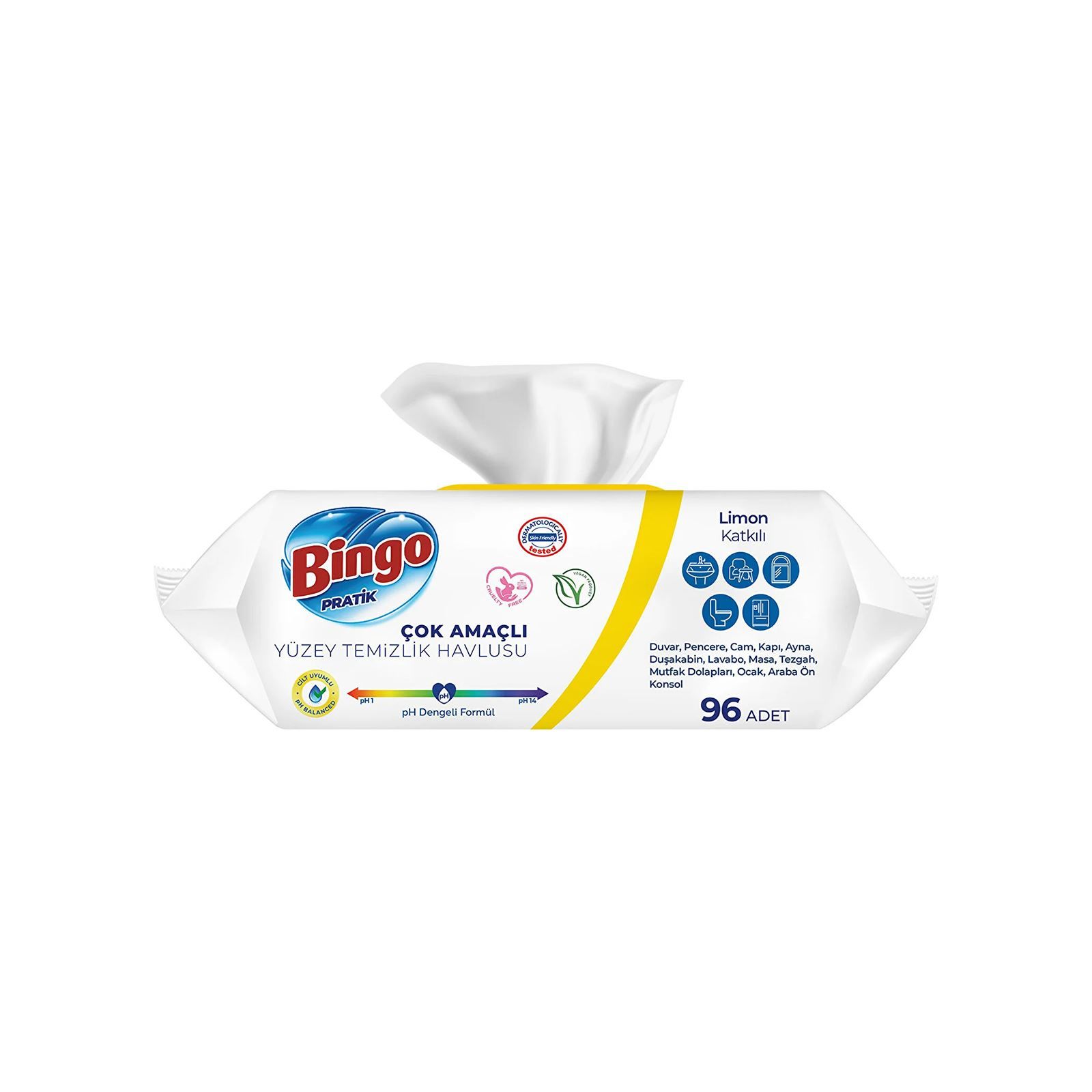 BİNGO LİMON YÜZEY TEM.HAVLUSU 96 LI *12