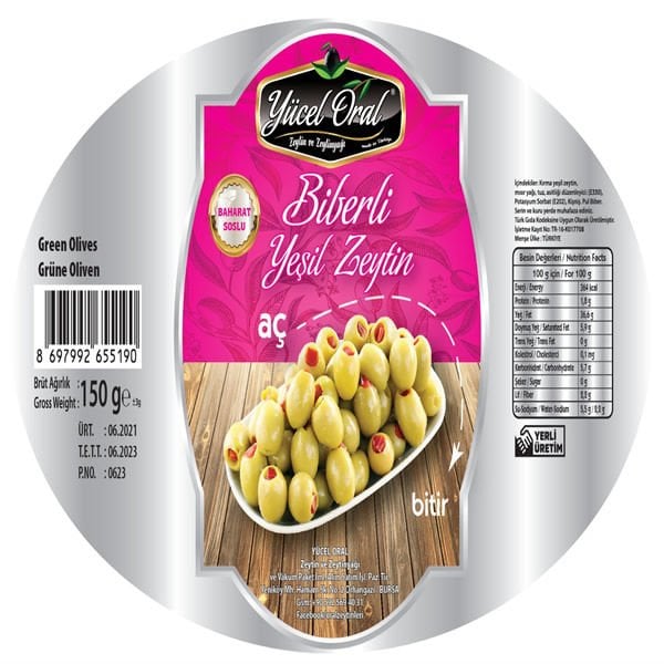 YÜCEL ORAL BİBERLİ ZEYTİN 150GR