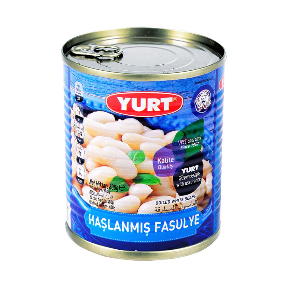 YURT HAŞLANMIŞ FASULYE 800 GR *6*
