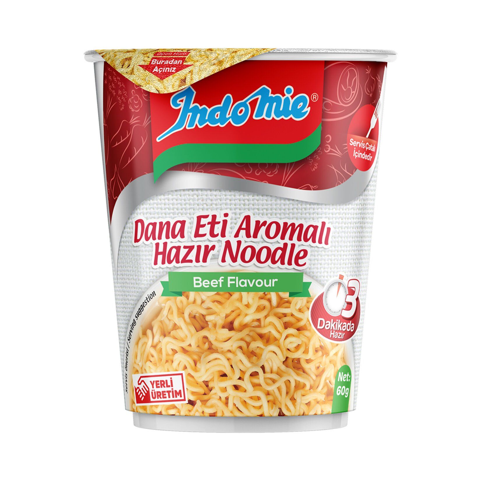 İNDOMİE BARDAK ETLİ NOODLE 60 GR *24