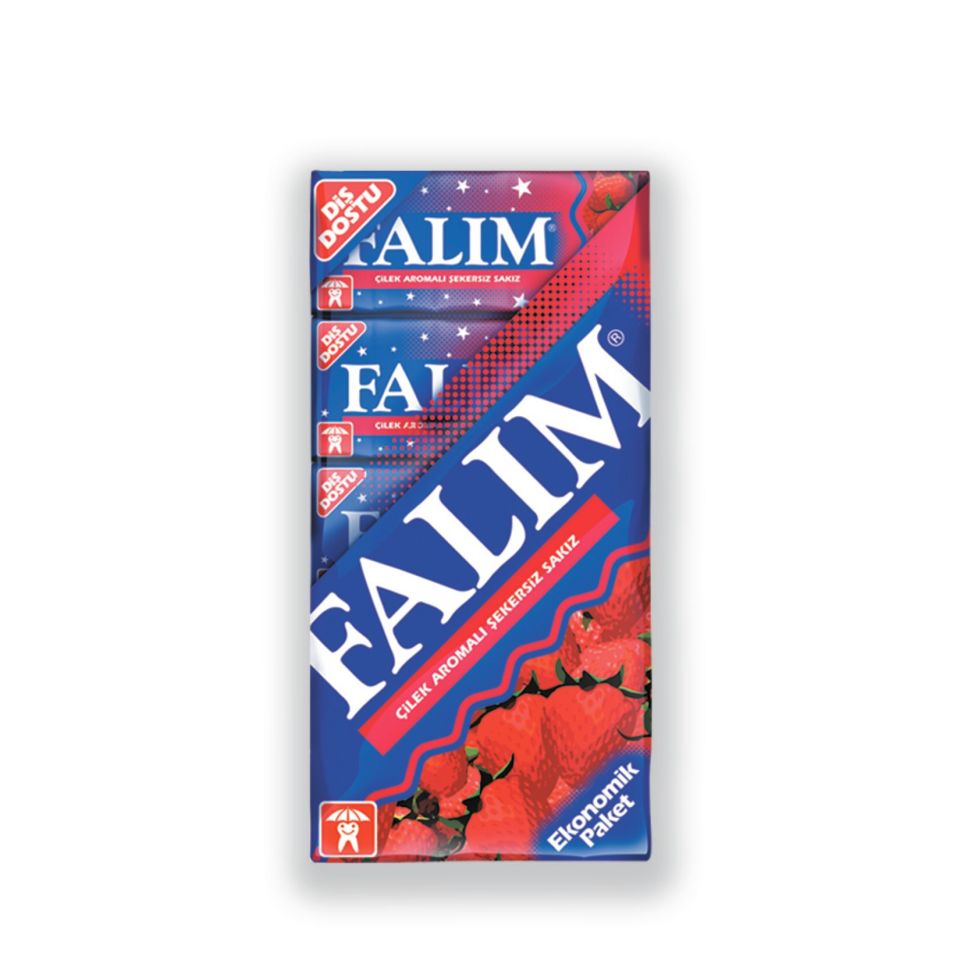 FALIM ÇİLEK AROMALI ŞEKERSİZ SAKIZ 5'Lİ 7G*20*